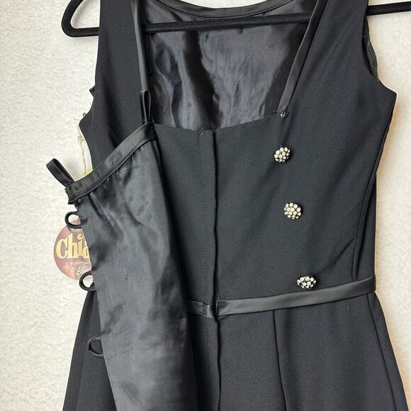 Chiara by Bloomsburg Crepe Vtg Dress Sz 11 Zip Up Front Goth Steampunk Unique - Picture 8 of 14